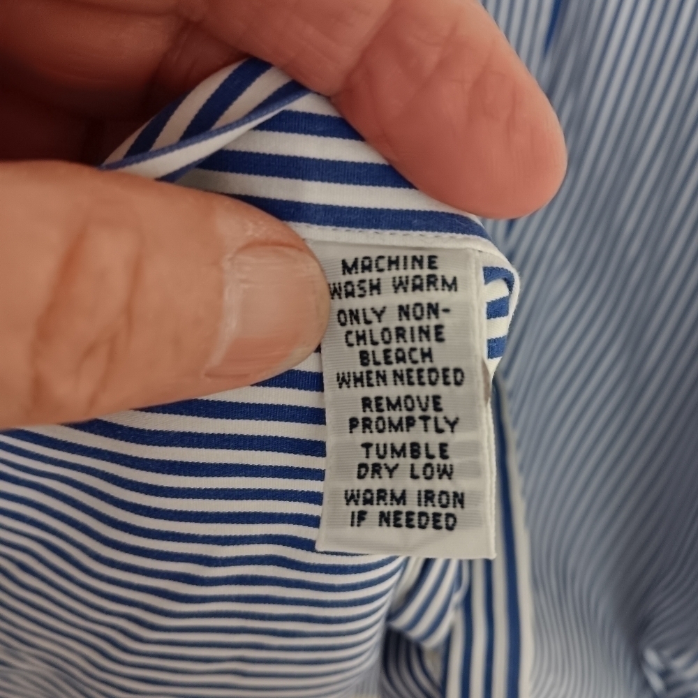 Ralph Lauren Blake Men's Blue White Stripe  Long Sleeve Collared Shirt. Size XL - Picture 5 of 5